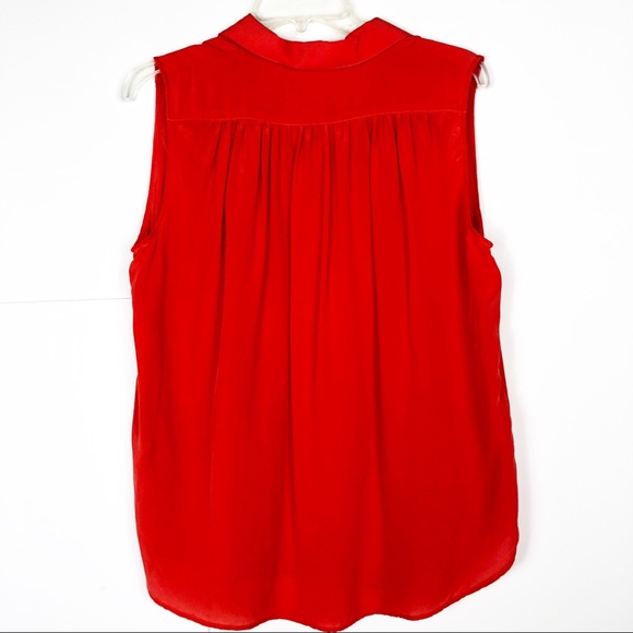 Anthropologie | Sleeveless Rust 100% Silk Blouse - Picture 2 of 5